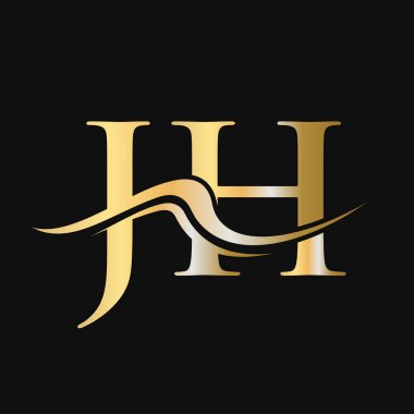 Harf JH Logo Tasarımı. İş ve Şirket logosu için ilk JH Logotype Şablonu