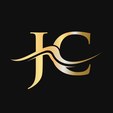 Harf JC Logo Tasarımı. İş ve Şirket logosu için ilk JC Logotype Şablonu