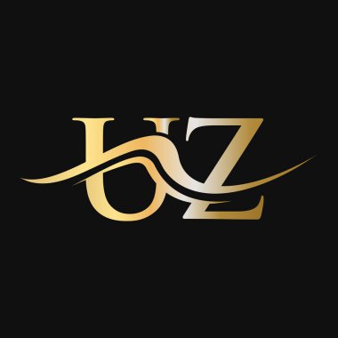 UZ Logo Tasarımı Harfi. İş ve Şirket logosu için ilk UZ Logotype Şablonu