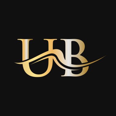 Harf UB Logo Tasarımı. İş ve Şirket logosu için ilk UB Logotype Şablonu