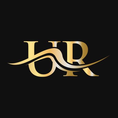 UR Logo Tasarımı Mektubu. İş ve Şirket Logosu için Başlangıç UR Logotype Şablonu