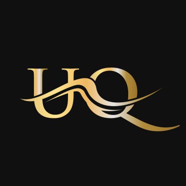 Harf UQ Logo Tasarımı. İş ve Şirket Logosu için Başlangıç UQ Logosu Şablonu