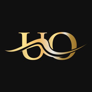 Harf UO Logo Tasarımı. İş ve Şirket logosu için ilk UO Logotype Şablonu