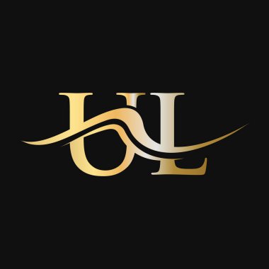 Harf UL Logo Tasarımı. İş ve Şirket Logosu için Başlangıç UL Logosu Şablonu