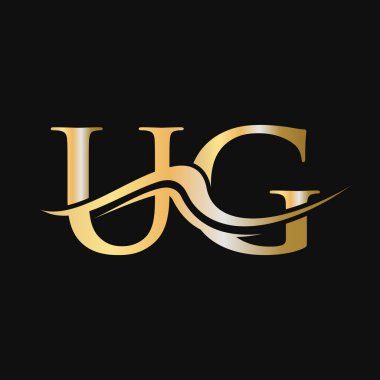 Harf UG Logo Tasarımı. İş ve Şirket logosu için ilk UG Logosu Şablonu