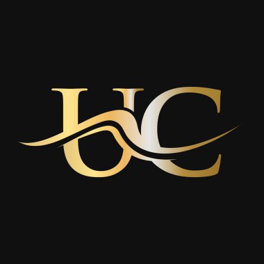 Harf UC Logo Tasarımı. İş ve Şirket logosu için ilk UC Logotype Şablonu