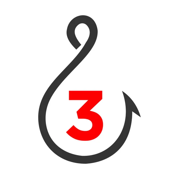 Логотип Рыбалки Письме Знак Рыба Крюк Шаблон Логотипа — стоковый вектор