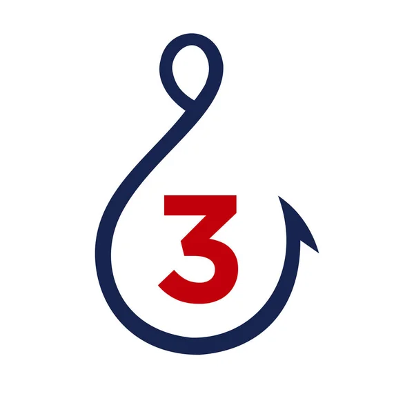Логотип Букве Шаблон Логотипа Рыболовного Крюка — стоковый вектор