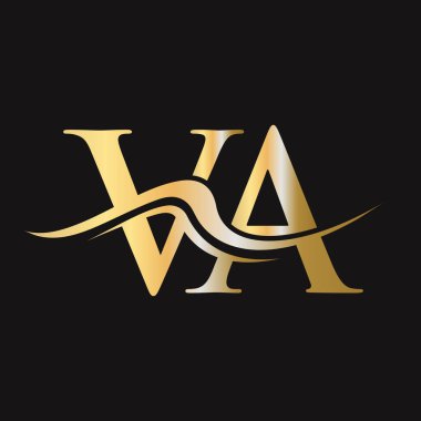 Harf VA Logo Tasarımı. İş ve Şirket logosu için ilk VA Logotype Şablonu