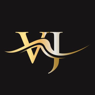 Harf VJ Logo Tasarımı. İş ve Şirket logosu için ilk VJ Logotype Şablonu