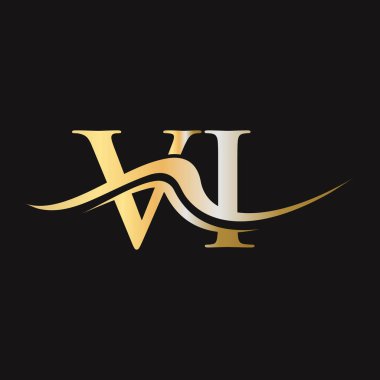 Mektup VI Logo Tasarımı. İş ve Şirket logosu için ilk VI Logotype Şablonu