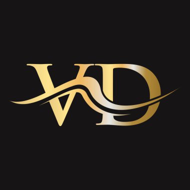 Harf VD Logo Tasarımı. İş ve Şirket logosu için ilk VD Logotype Şablonu