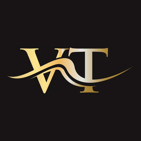 字母Vt标志设计 商业和公司标志初始Vt标志模板 — 图库矢量图片