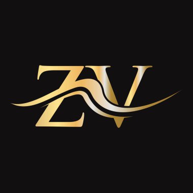 ZV Logo Tasarımı. İş ve Şirket logosu için ilk ZV Logotype Şablonu