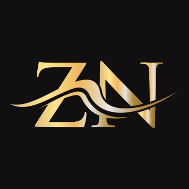 Harf ZN Logo Tasarımı. İş ve Şirket logosu için ilk ZN Logotype Şablonu