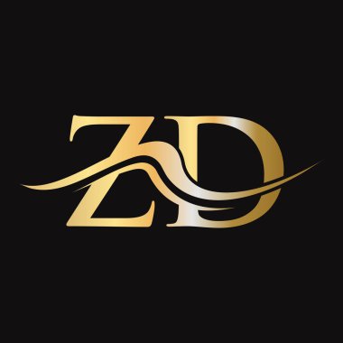 ZD harfli logo tasarımı. İş ve Şirket logosu için ilk ZD Logotype Şablonu
