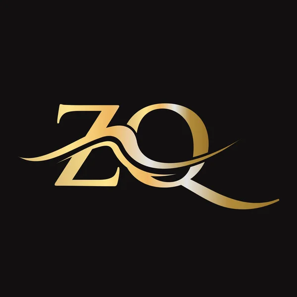 文字Zqロゴデザイン 初期Zq ロゴタイプテンプレートFor Business Companyロゴ — ストックベクタ