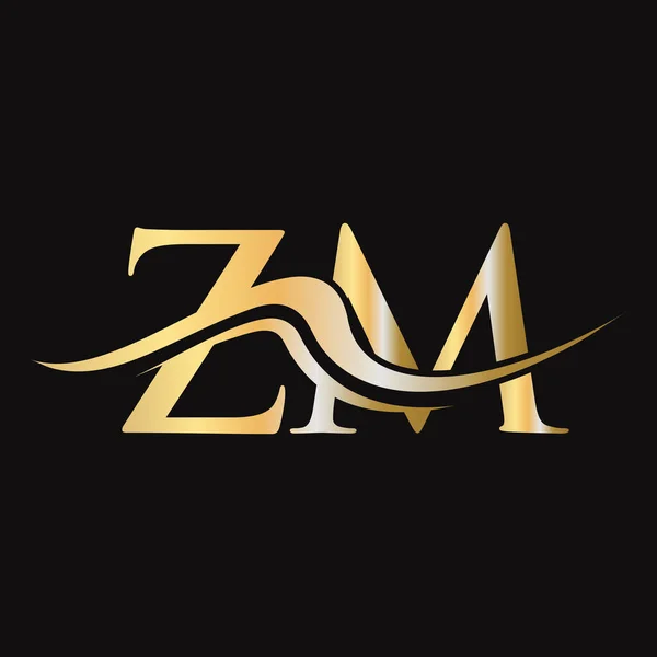 字母Zm标志设计 Zm业务和公司标志的初始标识模板 — 图库矢量图片