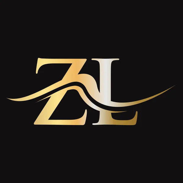 文字Zlロゴデザイン ビジネスや企業のロゴのための初期Zlロゴタイプテンプレート — ストックベクタ