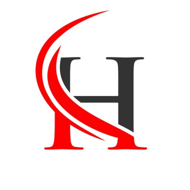 Modern H harfi logo şablonu. H Harfi Logo Tasarımı ve Swoosh Simgesi Vektörü.