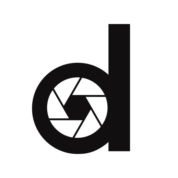 Letra Inicial Fotografía Logo Lente Cámara Concepto Logotipo Fotografía Combinado — Archivo Imágenes Vectoriales