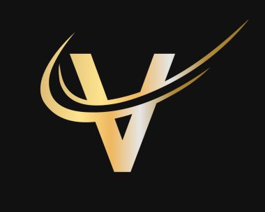 Şirketiniz için zarif ve şık bir V logosu tasarımı. İlk V harfi logoti tasarımı. Lüks markalar için V logosu