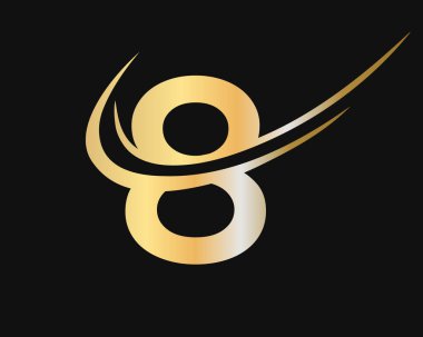 İşletme ve şirket kimliği için ilk 8 Logo Tasarımı. Lüks konseptli yaratıcı 8 harf.
