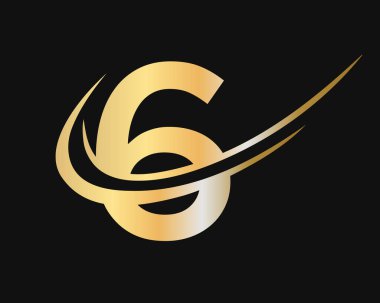 İş ve şirket kimliği için ilk 6 Logo Tasarımı. Lüks konseptli yaratıcı 6 harf.