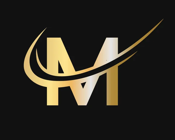 Modern Harfi Lüks Logo Şablonu Logosu Altın Kavram — Stok Vektör