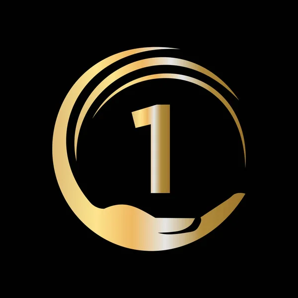 Birinci Mektubun Bakım Logosu Şablonu Birlik Yardım Vakfı Şareti Harf — Stok Vektör