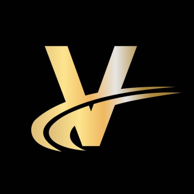 Şirketiniz için zarif ve şık bir V logosu tasarımı. İlk V harfi logoti tasarımı. Lüks markalar için V logosu