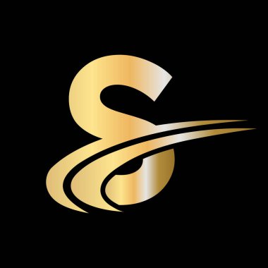 Lüks konseptli zarif S logosu. S harfi logo tasarımı, Altın, güzellik endüstrisi, moda, kozmetik sektörü, doğal, spa, güzellik salonu ve yoga tabelası.