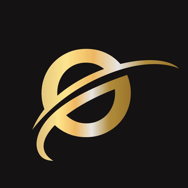 Lettre Initiale Logo Design Avec Signe Swoosh Logo Basé Sur — Image vectorielle
