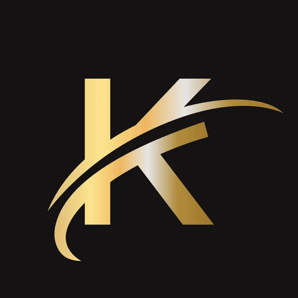 Lüks Logoti Alfabe Tabanlı Logosu Altın Rengi Harf Logo Tasarımı — Stok Vektör