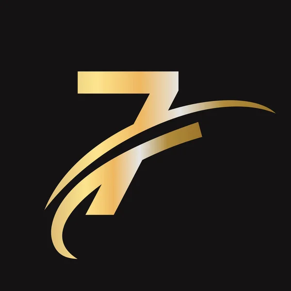 Anfangsbuchstabe Logo Design Mit Swoosh Zeichen Logo Basierte Alphabet Business — Stockvektor