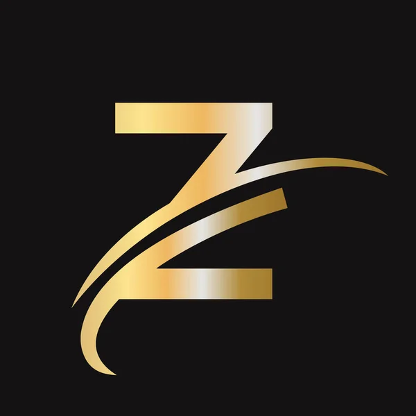 Первоначальный Дизайн Логотипа Знаком Swoosh Логотип Основе Алфавита Бизнес Логотип — стоковый вектор