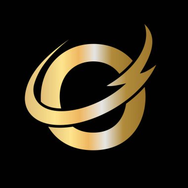 O Harfi İlk Lüks Logo Şablonu. O Logo Altın Kavram. O Harfi Logosu Altın Lüks Renk ve Monogram Tasarımı