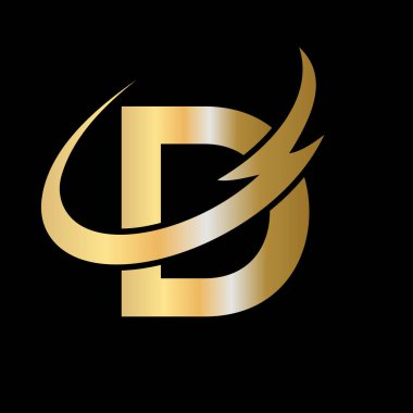 Yaratıcı modern iş tipografi vektör şablonlu ilk D harfi logosu. Yaratıcı soyut harf D logo tasarımı