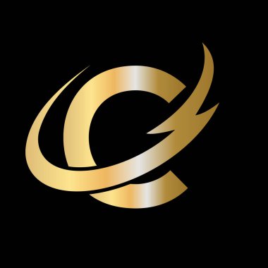 Yaratıcı modern iş tipografi vektör şablonlu ilk C harfi logosu. Yaratıcı soyut C harfi logo tasarımı