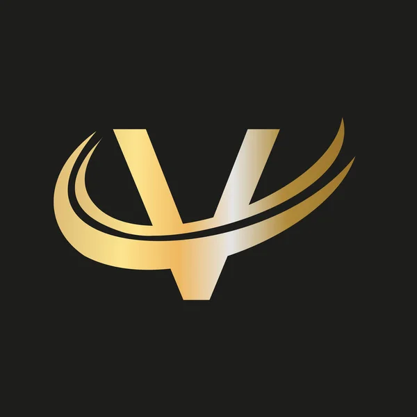 Brev Initial Lyxig Logotyp Mall Logotypen Golden Concept Brev Logotyp — Stock vektor