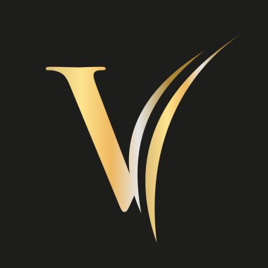 Şirketiniz için zarif ve şık bir V logosu tasarımı. İlk V harfi logoti tasarımı. Lüks markalar için V logosu