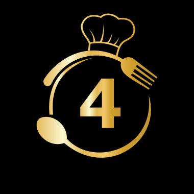 Şef Şapka, Kaşık ve Çatal Mutfak İşareti, Kafe Simgesi, Restoran, Yemek Pişirme İşletme Vektörü