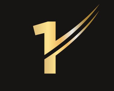 İlk Harf 1 Logo Şablonu Modern ve Basit Tasarım. 1 İş ve Şirket Kimliği Logosu, Modern, Düz ve Minimalist İşaret