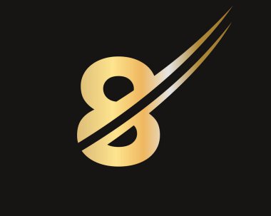 İlk harf 8 Logo Şablonu Modern ve Basit Tasarım. 8 İş ve Şirket Kimliği Logosu, Modern, Düz ve Minimalist İşaret