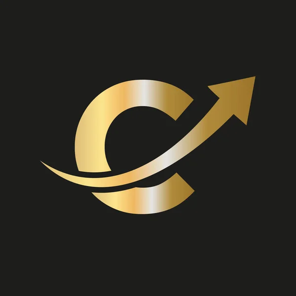 Logo Finanzas Letra Concepto Logo Marketing Negocios Financieros Letra Logo — Vector de stock