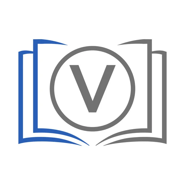 Utbildning Logotyp Brev Mall Open Book Logo Brev Initial Educational — Stock vektor