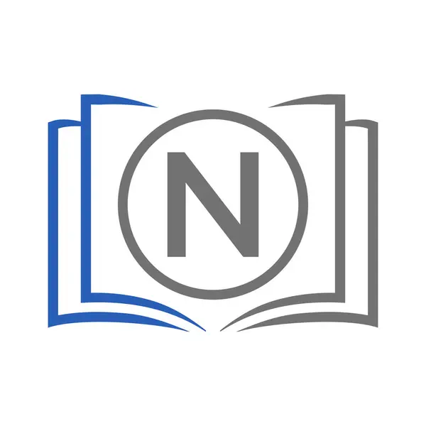 Logo Éducation Sur Modèle Lettre Logo Livre Ouvert Sur Lettre — Image vectorielle