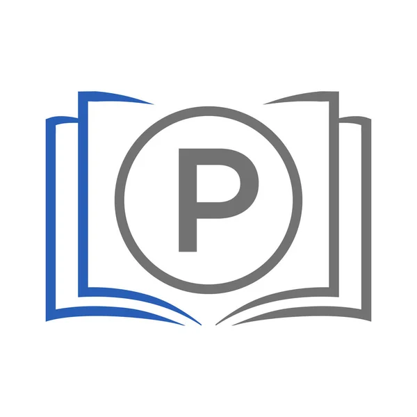 Логотип Образования Букве Шаблон Логотип Открытая Книга Букве Шаблон Концепции — стоковый вектор