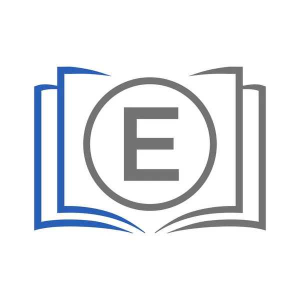 Λογότυπο Εκπαίδευσης Στο Πρότυπο Γράμμα Open Book Logo Letter Αρχική — Διανυσματικό Αρχείο