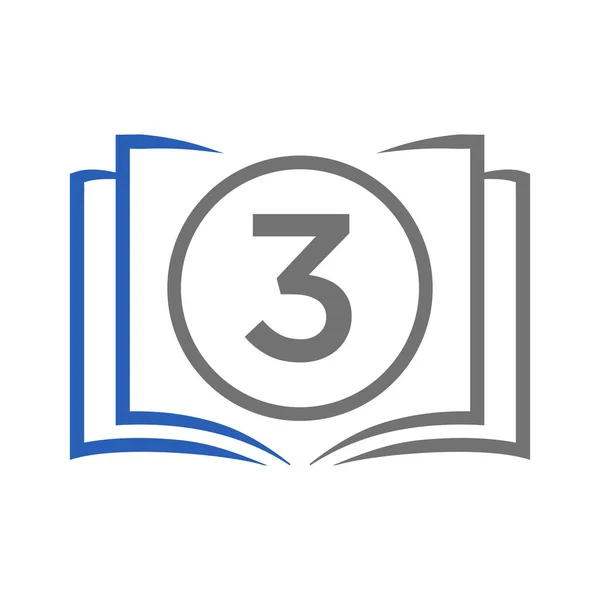Logo Éducation Sur Modèle Lettre Logo Livre Ouvert Sur Lettre — Image vectorielle